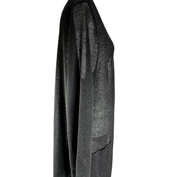 J. Jill Open‎ Front Long Cardigan Size Large Black Classy - Picture 5 of 9